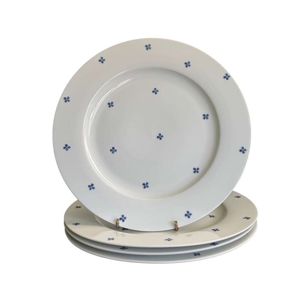 Four Spode Home Blue Indigo 10.5" Dinner Plates Blue White Floral